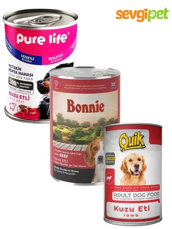3'lü Mix Paket Konserve Köpek Maması - 3 Farklı Lezzet (3 x 410 Gr)