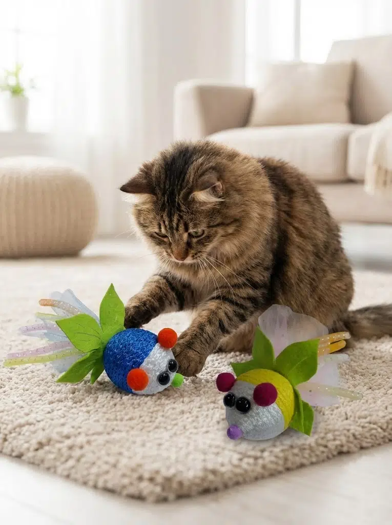 Neşeli Yumak: Figürlü Hasır Kedi Oyun Topu (1 Adet)