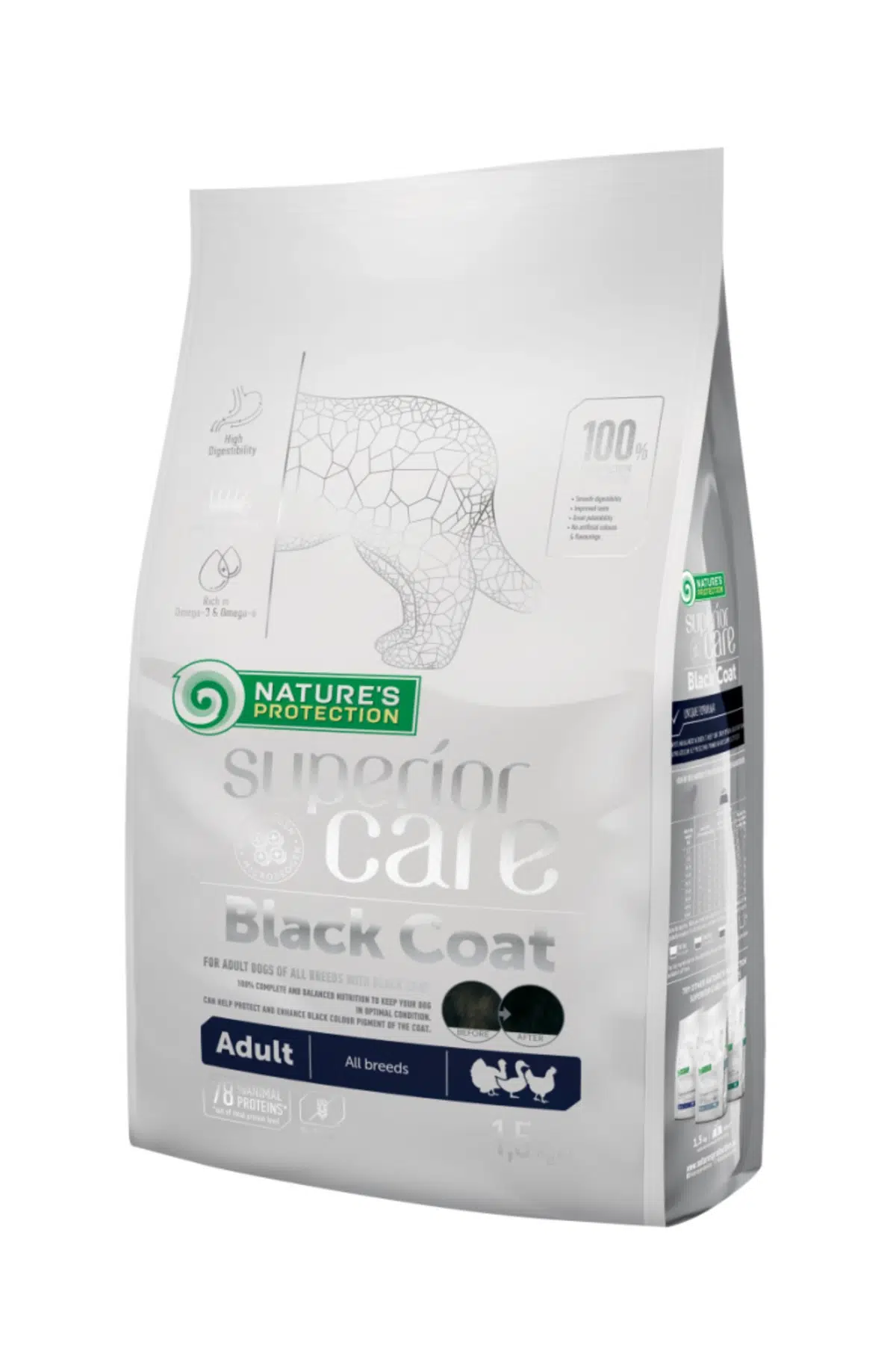 Nature's Protection Tahılsız %78 Hayvansal Proteinli Kümes Hayvanlı Siyah Köpek Maması 1.5 kg