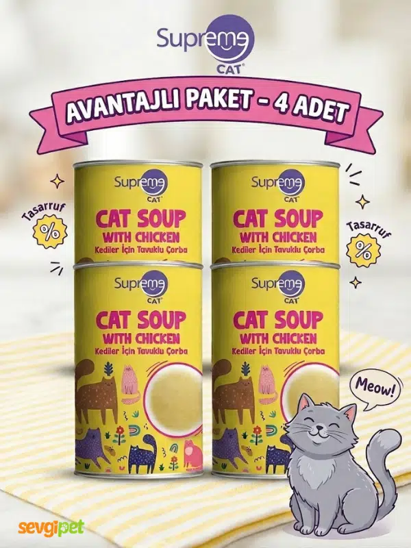 Supreme Cat 4’lü Avantaj Seti - Tavuklu Kedi Çorbası 135 ml