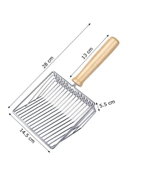 SVGPT Metal Kedi Kumu Temizleme Küreği - Ergonomik Ahşap Saplı