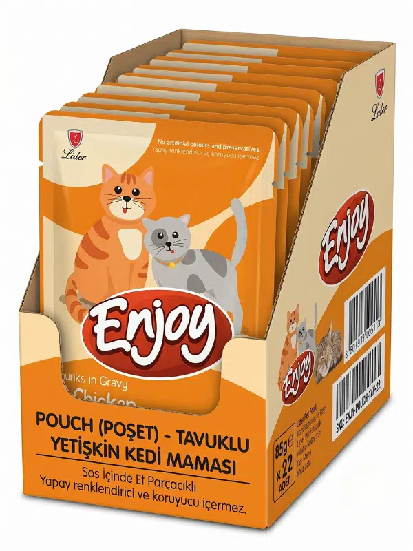 ENJY Pouch Tavuklu Yetişkin Kedi Maması 85 GR x 22 Adet