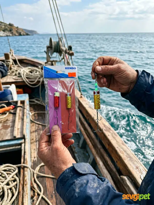 KNDO No:3 Çelik Telli 2 İğneli UV Lüfer Takımı - Hazır Balık Avı Çaparisi (2'li Paket)