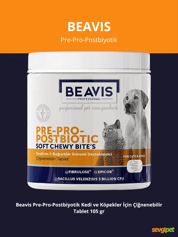 Pre, Pro & Postbiyotik Kedi ve Köpekler İçin Çiğnenebilir Tablet 105 GR