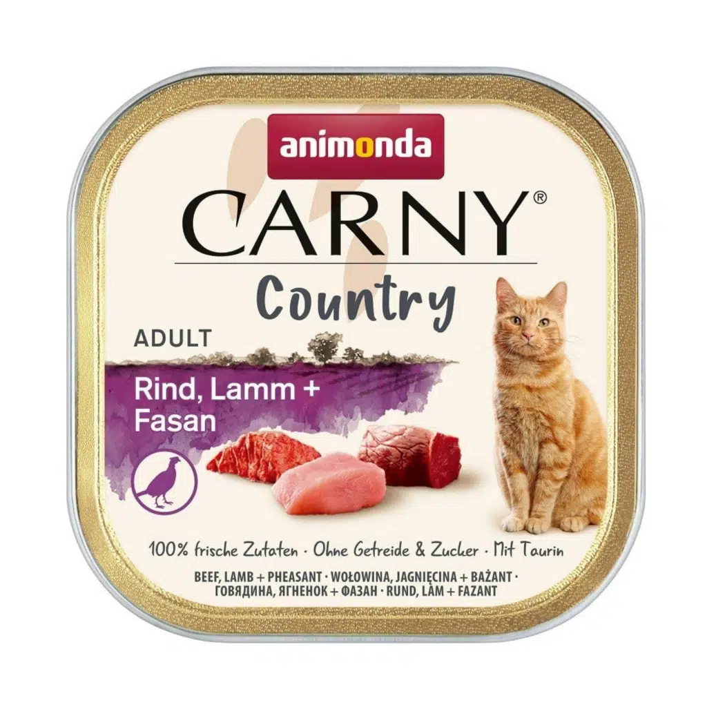 Carny Country Sığırlı, Kuzulu ve Sülünlü Yetişkin Kedi Konservesi 100 GR