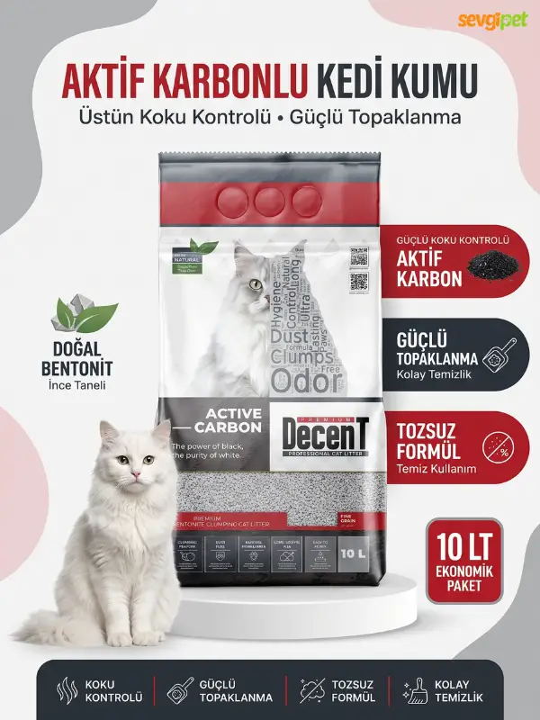 Premium Aktif Karbonlu Kedi Kumu - 10 LT Ekonomik Paket