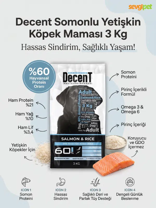 Somonlu Yetişkin Köpek Maması 3 KG (Yeme Garantili)