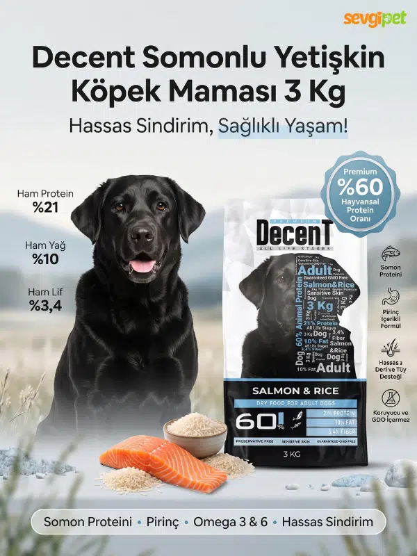 Somonlu Yetişkin Köpek Maması 3 KG (Yeme Garantili) Somonlu Yetişkin Köpek Maması 3 KG (Yeme Garantili)