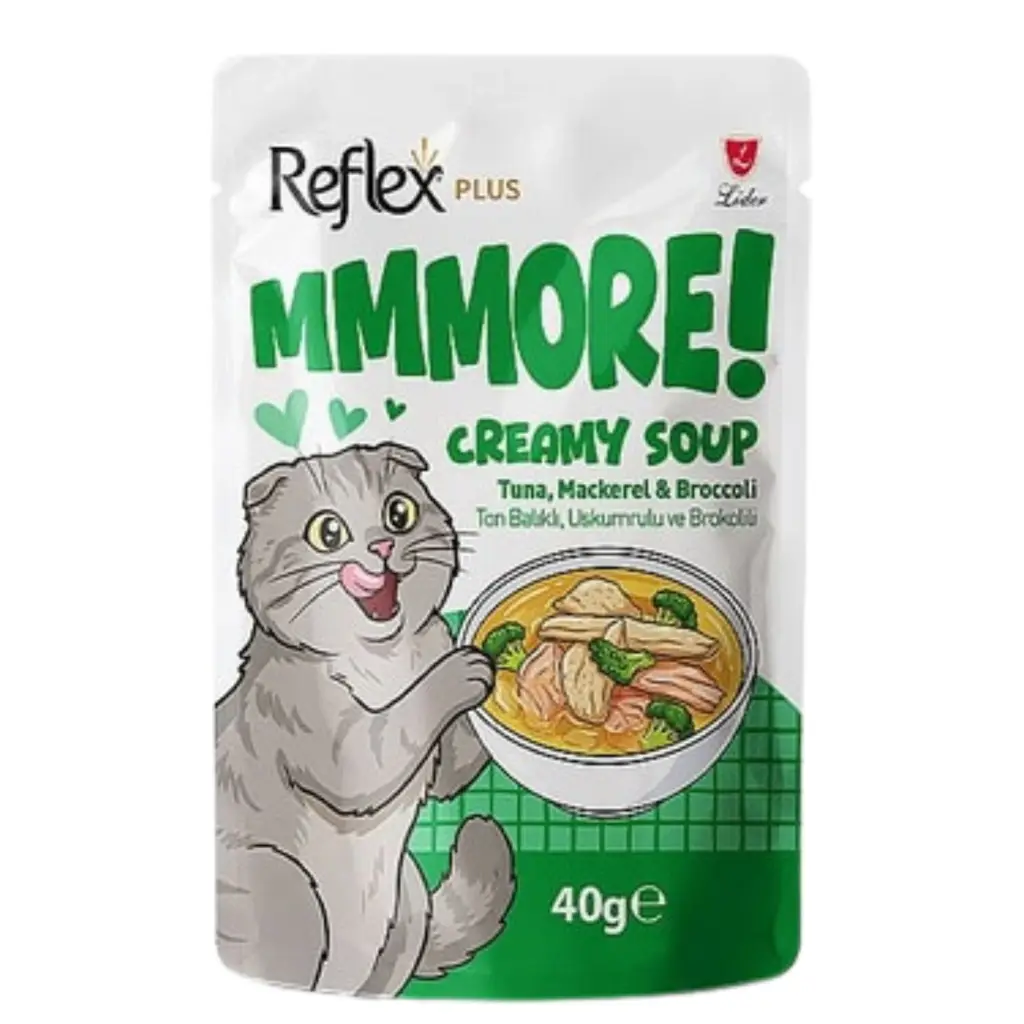 MMMORE Uskumrulu Brokolili ve Ton Balıklı Kremalı Kedi Çorbası 40gr
