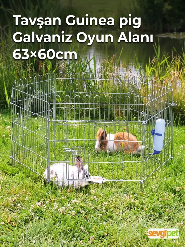 Tavşan ve Guinea Pig Galvaniz Oyun Alanı 63x60 cm