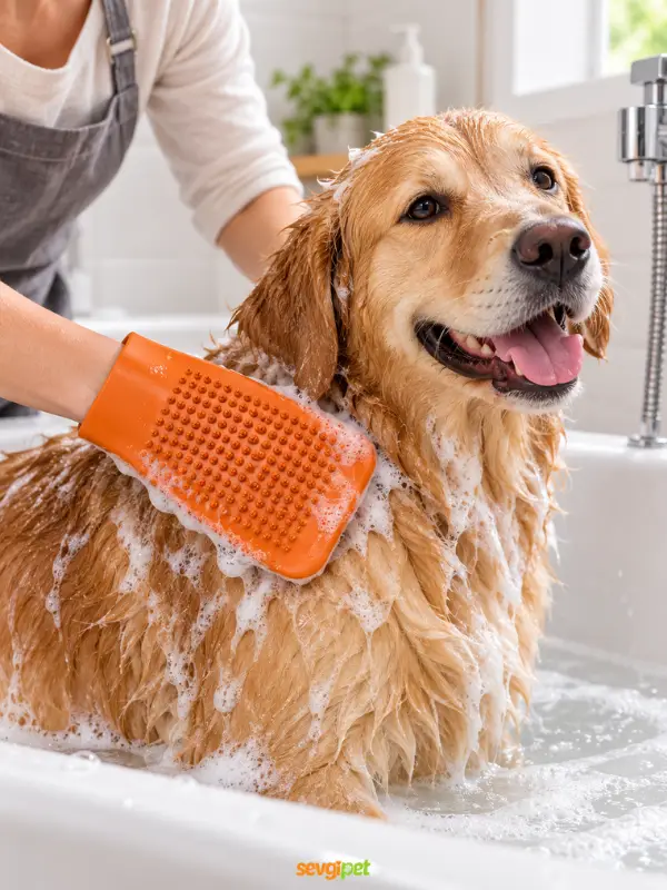 Kedi ve Köpekler İçin Silikon Duş ve Masaj Fırçası