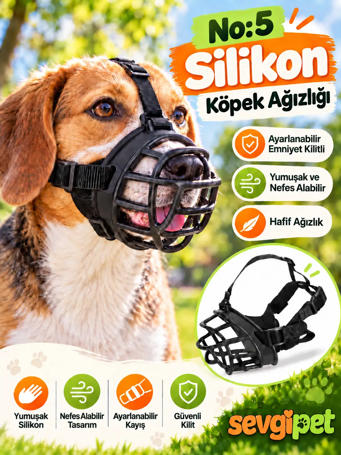 No: 5 Silikon Köpek Ağızlığı