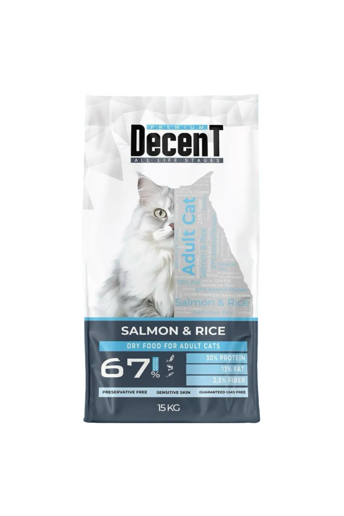 Decent Somonlu Yetişkin Kedi Maması 15 Kg