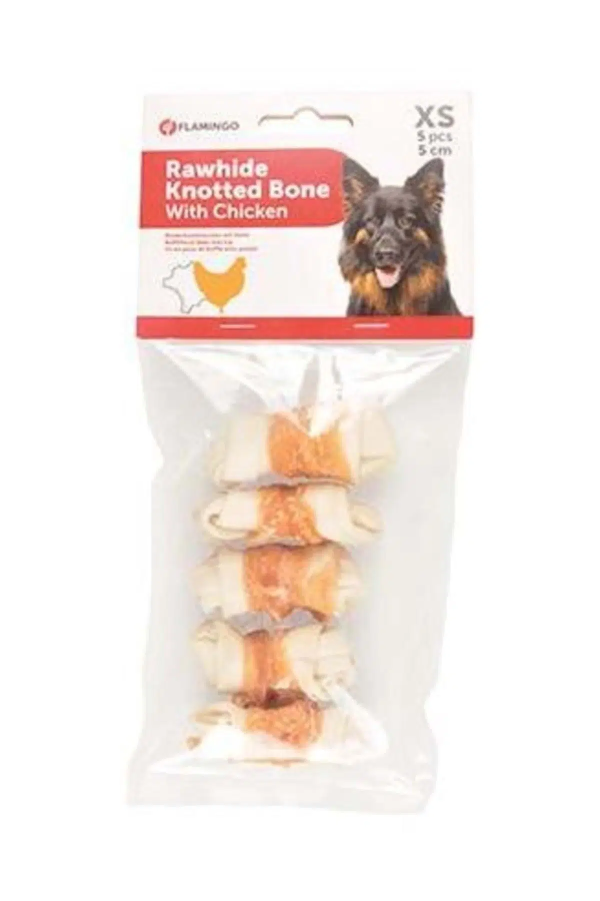 FLMNG Tavuk Etli Sargılı Düğüm Köpek Kemik Ödülü 5 Li 5 Cm