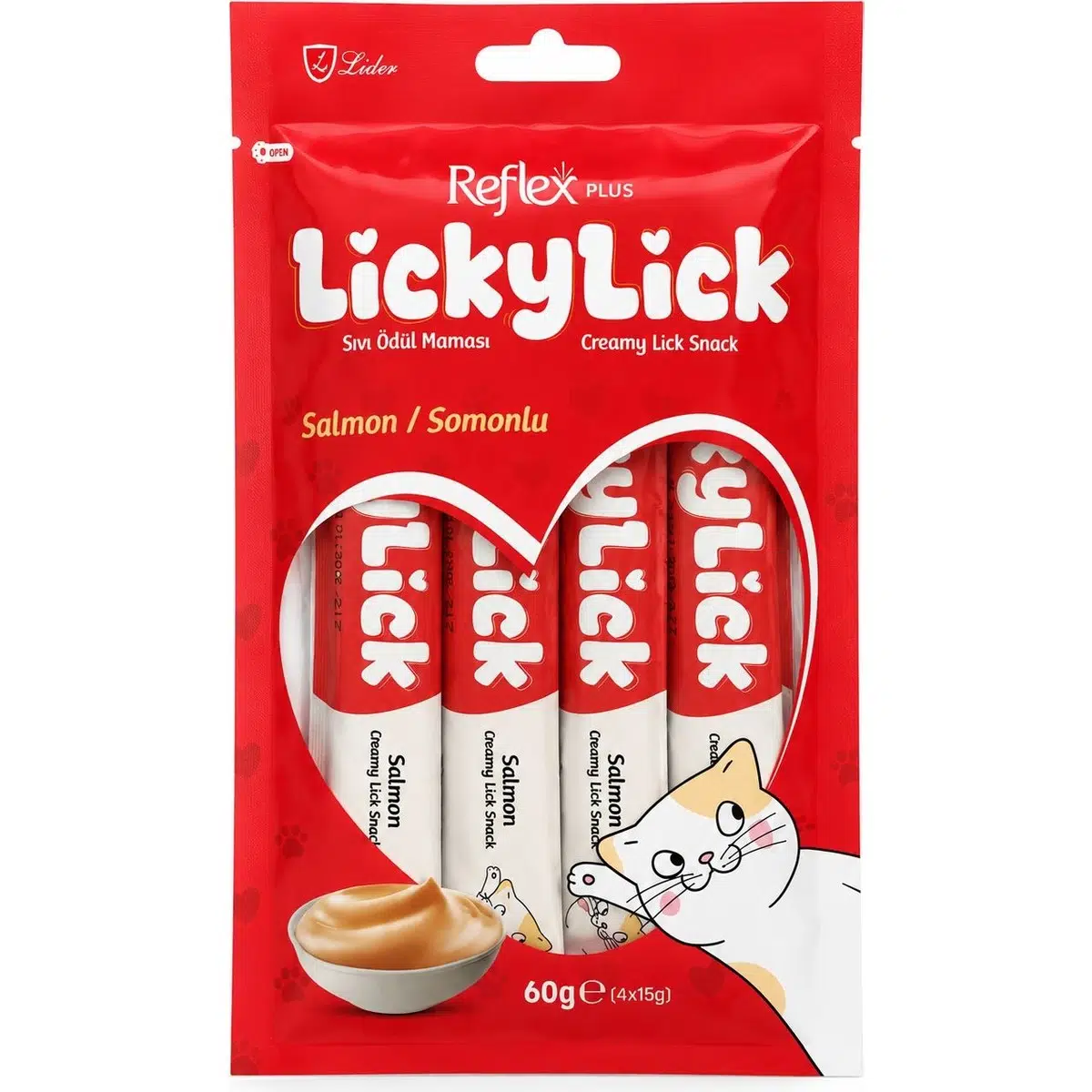 Lickylick Kedi Sıvı Ödül Somon 4*15 gr