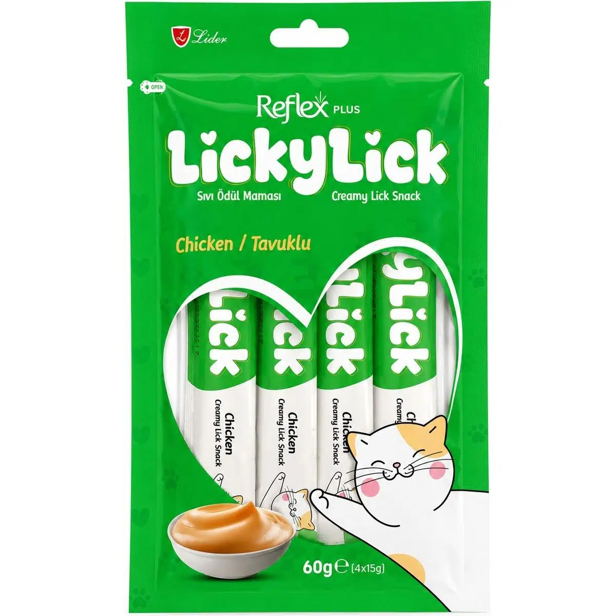 Lickylick Kedi Sıvı Ödül Tavuk 4*15 gr