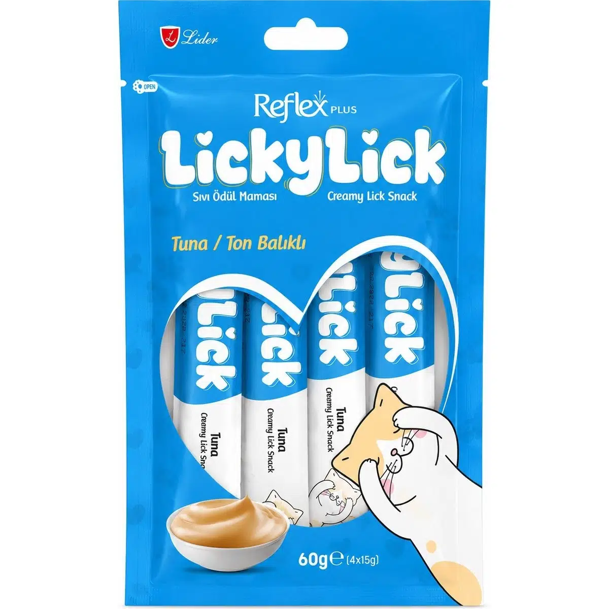Lickylick Kedi Sıvı Ödül Ton Balık 4*15 gr