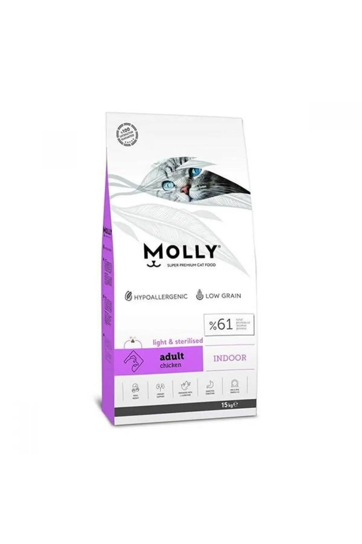 Molly Sterilised Hypoallergenic Tavuklu Kısırlaştırılmış Yetişkin Kedi Maması 15 kg