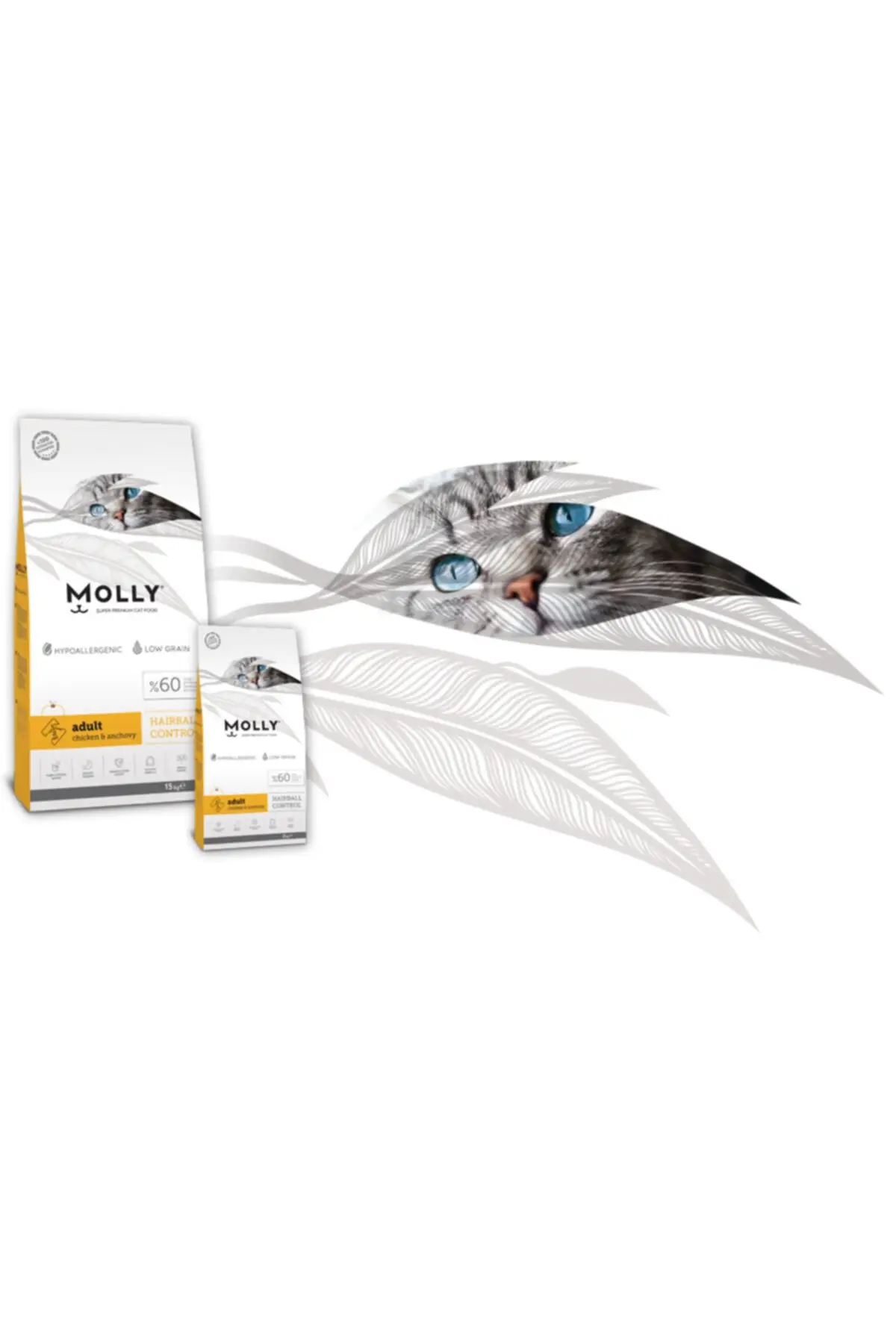 Molly Tavuklu Yetişkin Hairball Kedi Maması 15 Kg