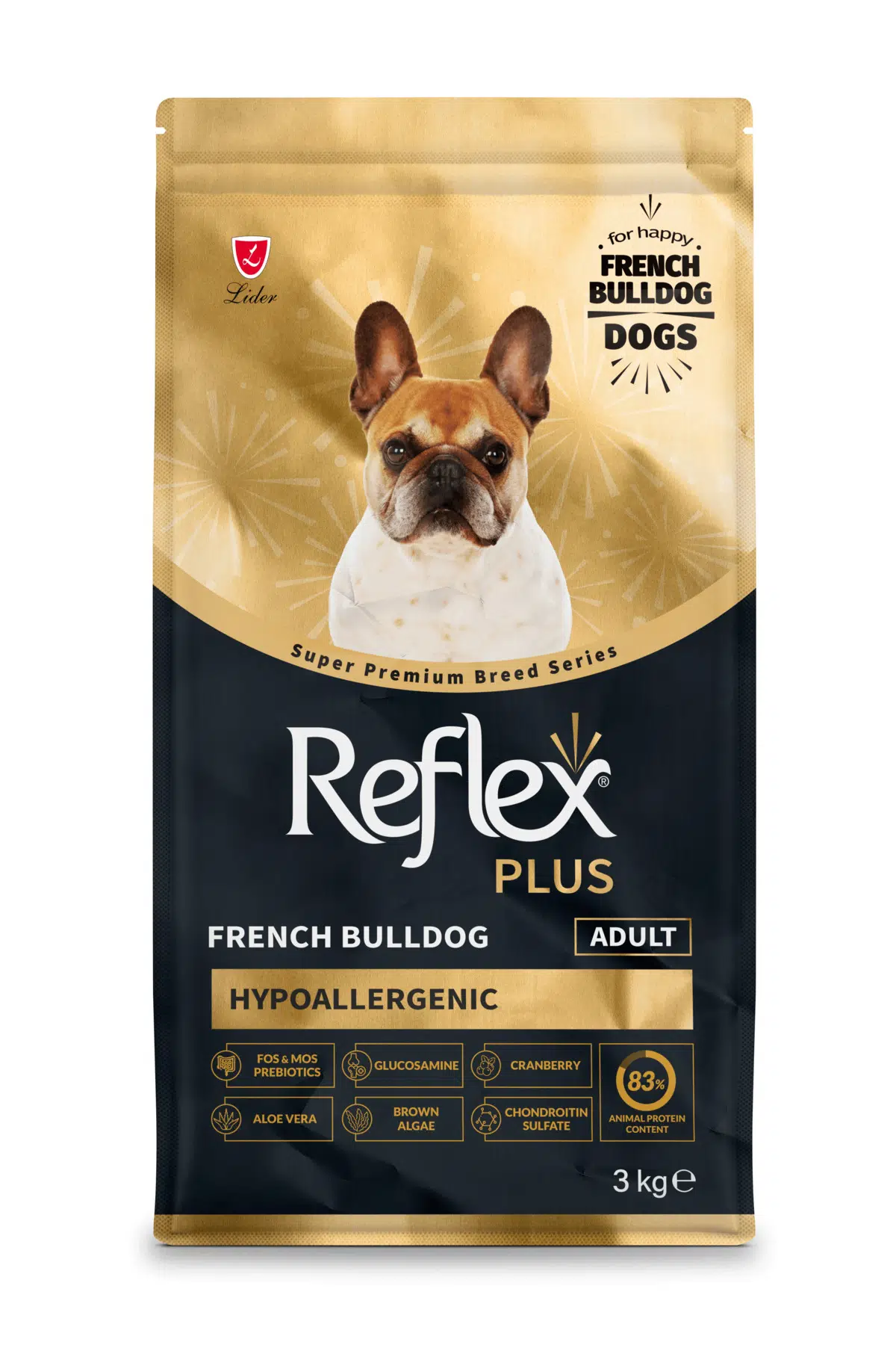 Plus French Bulldog Hipoalerjenik Yetişkin Köpek Maması 3 Kg