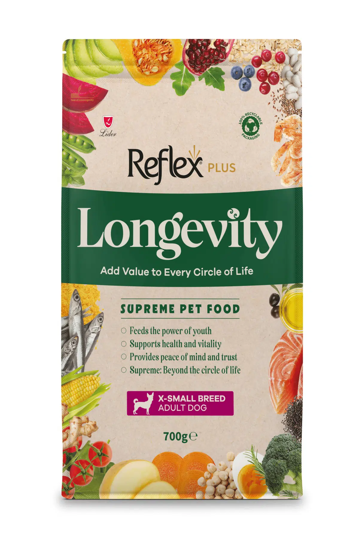Plus Longevity Çok Küçük Irk Yetişkin Köpek Maması 700g