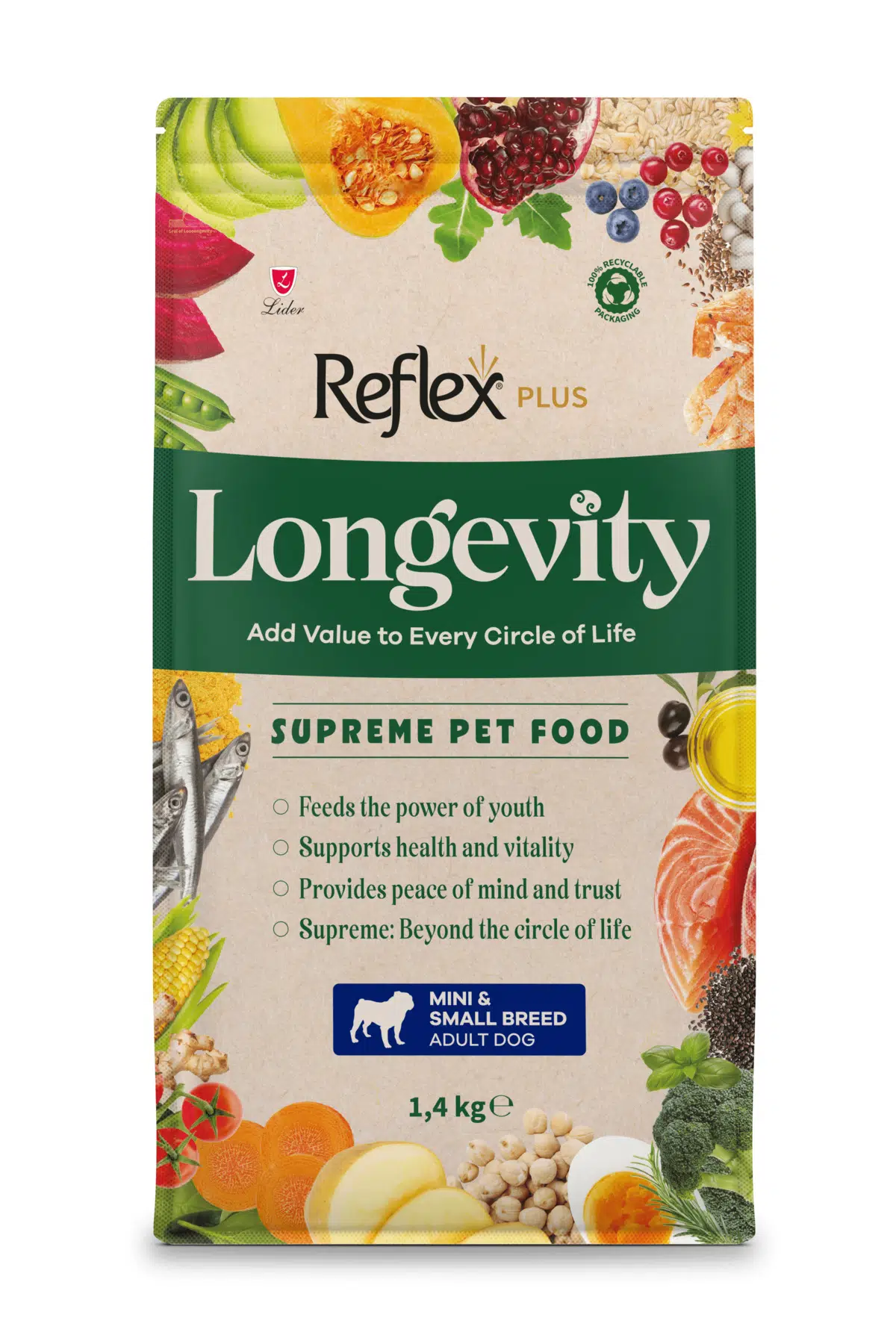 Plus Longevity Hipoalerjenik Mini ve Küçük Irk Yetişkin Köpek Maması 1,4kg