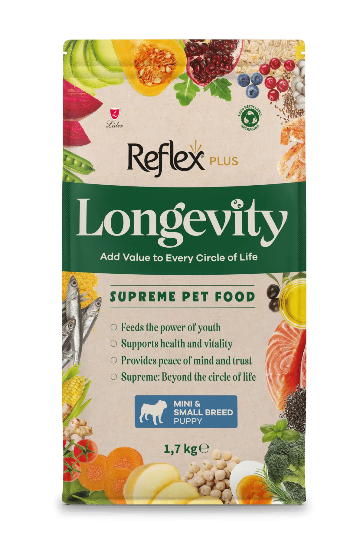 Plus Longevity Mini ve Küçük Irk Yavru Köpek Maması 1700g