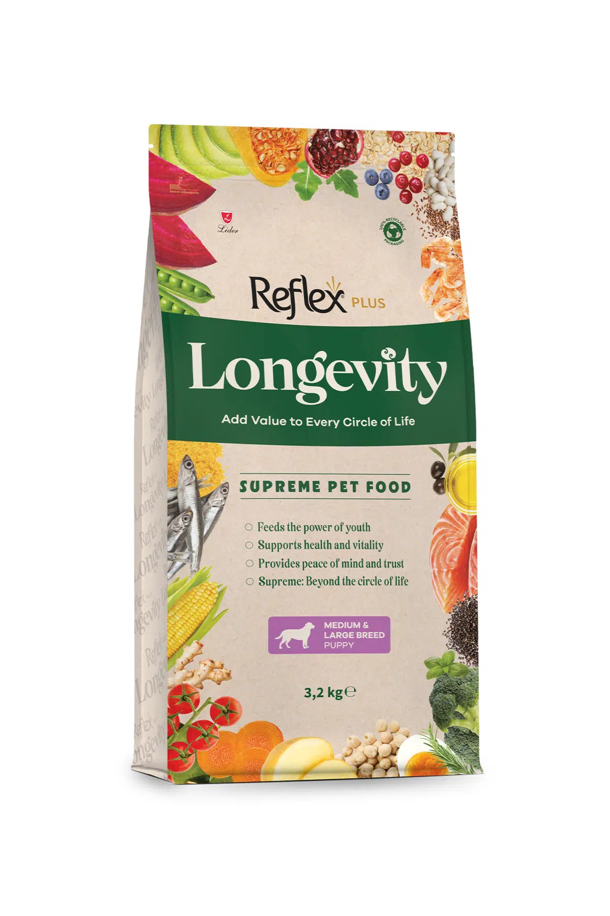 Plus Longevity Orta Ve Büyük Irk Yavru Köpek Maması