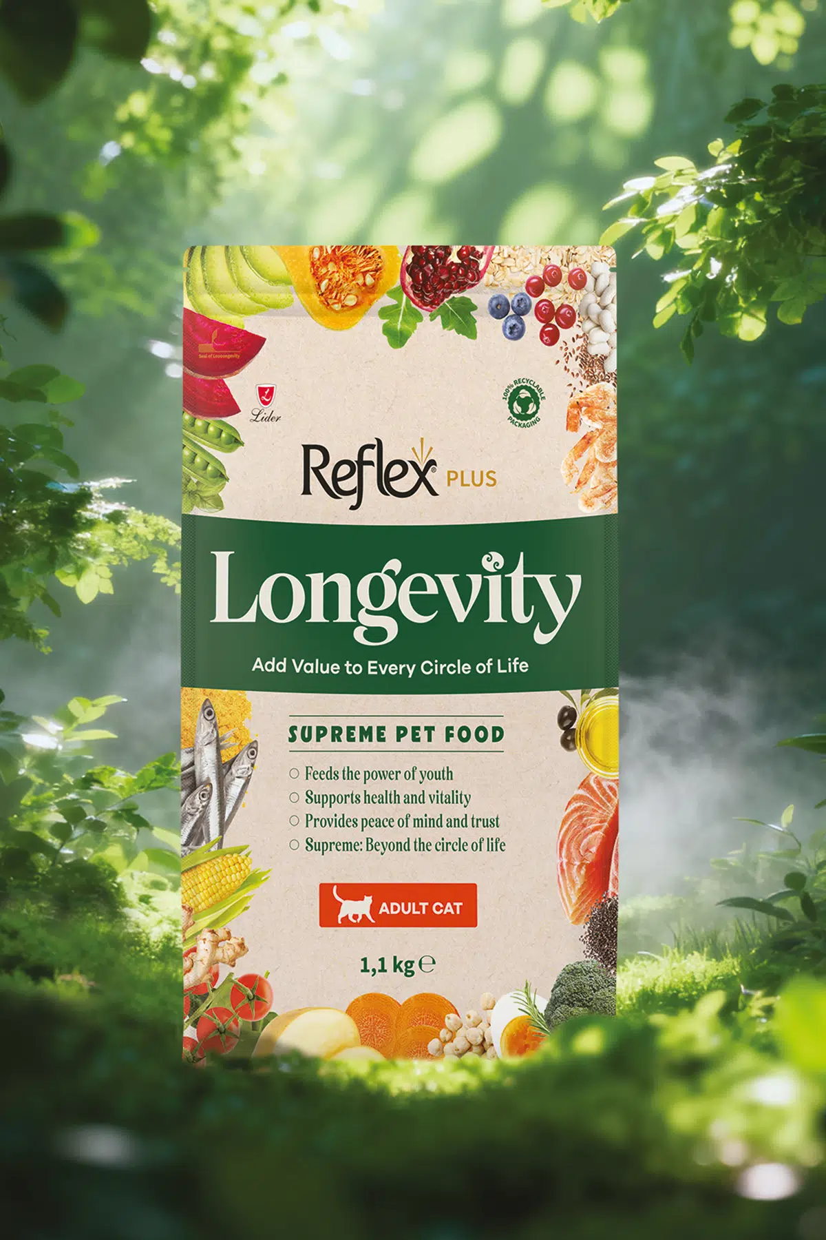 Plus Longevity Yetişkin Kedi Maması 1100g