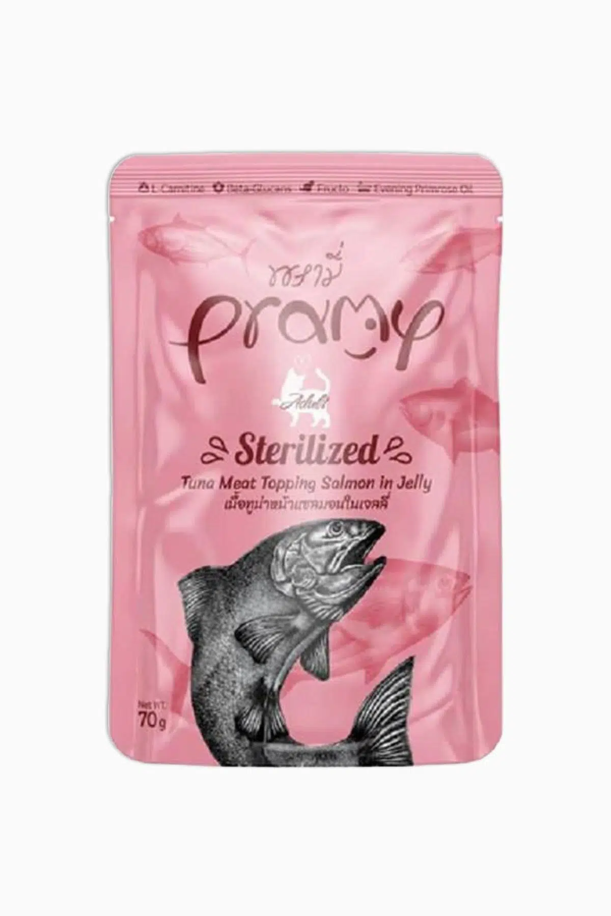 pramy Jöle İçinde Somonlu ve Ton Balıklı Yetişkin Kedi Maması 70 Gr