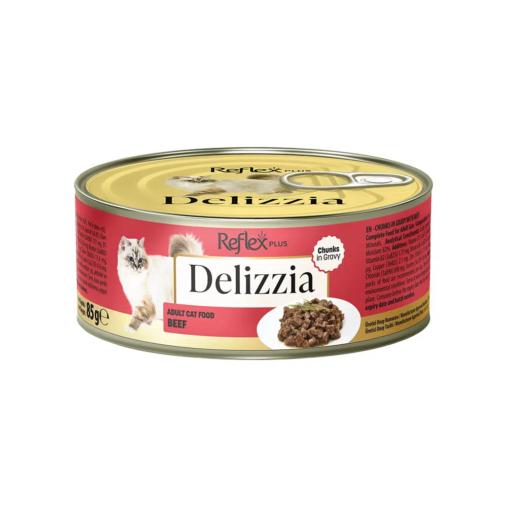 Reflex Plus Delizzia Sos İçinde Parça Dana Etli Yetişkin Kedi Maması (85 g)