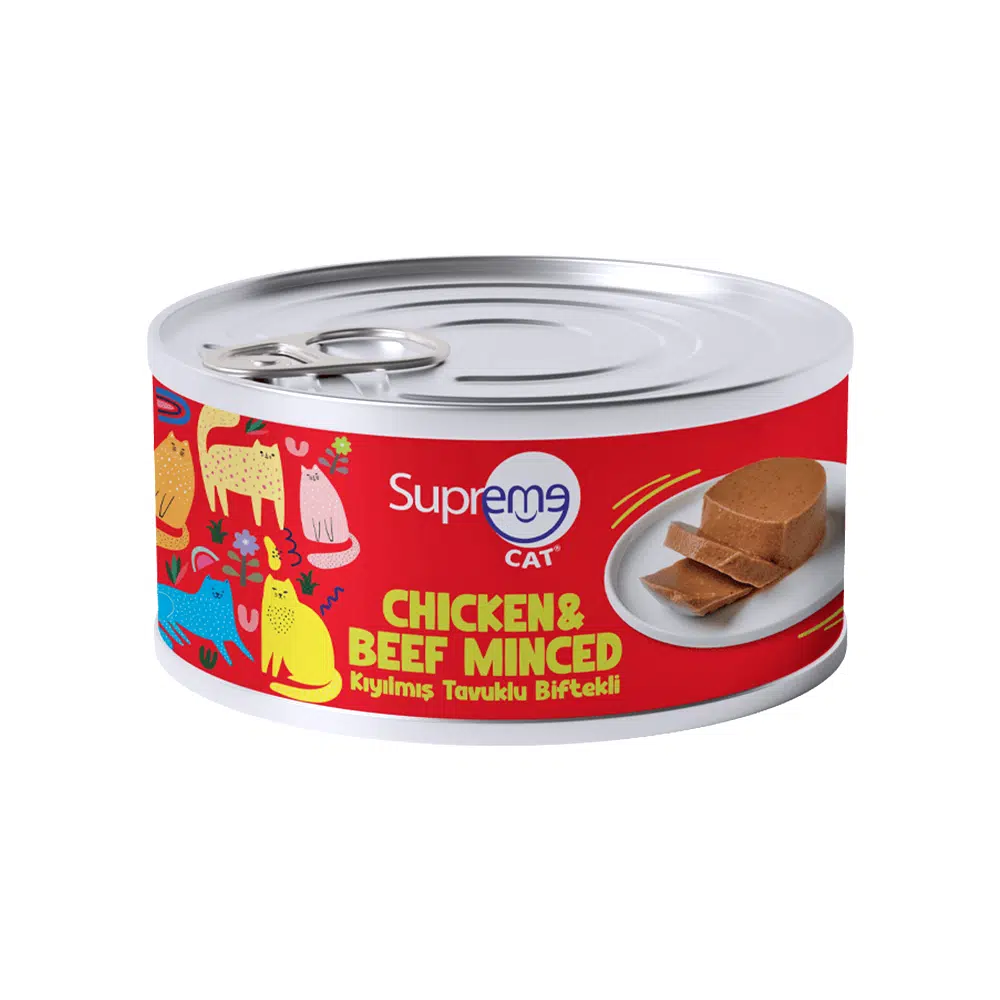 Supreme Tavuk Etli ve Biftek Etli Kedi Konserve Maması (85 g)