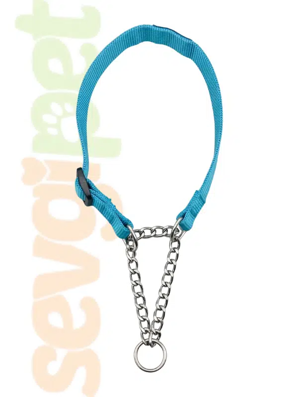 SVGPT 60 CM Ayarlanabilir Martingale (Yarı Boğma) Köpek Eğitim Boyun Tasması Mavi